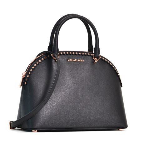 michael kors emmy large dome satchel black|Michael Kors Emmy satchel.